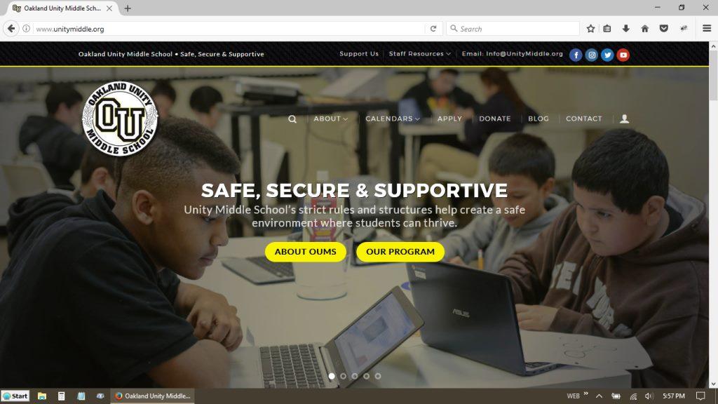 Oakland Unity Middle School Website Redesign
