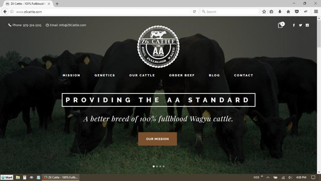 Z6 Cattle Wagyu Ranch Website Redesign